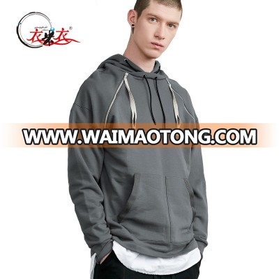 2017 autumn new fashion men cotton grey oversized pullover hood hoodie