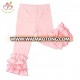 custom solid color children long ruffle girl pants children autumn girl elastic waist pants